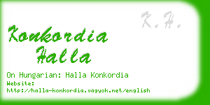 konkordia halla business card